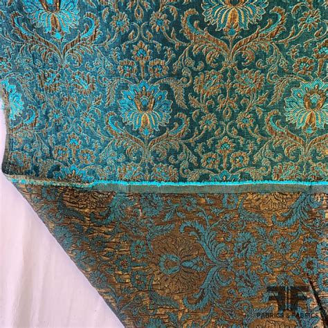 wrincled textured turquoise metallic gold damask fabric|Victorian Damask Chenille Jacquard .